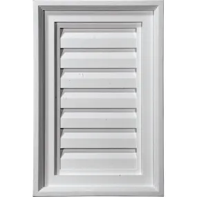 12'W x 27'H Rectangle Urethane Gable Vent Louver, Functional