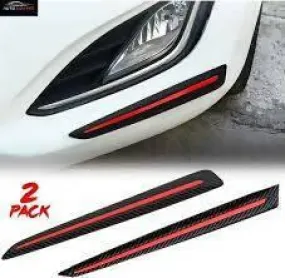 2Pcs Car Universal Front Rear Carbon Fiber Bumper Air Guard