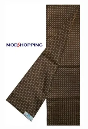 60s Mod Style Brown Small Dot Retro Scarf for men