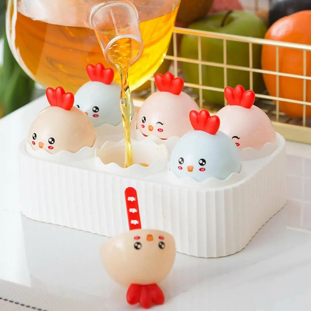 A cute chic chicken 6pc Ice Candy Mold/Popsicle maker.