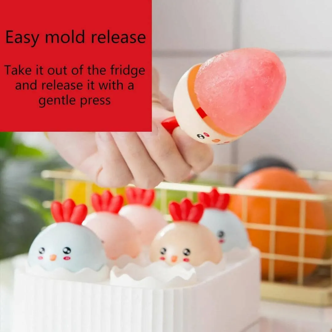 A cute chic chicken 6pc Ice Candy Mold/Popsicle maker.