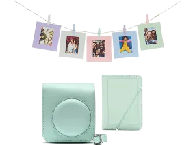 Accesorio cámara instantánea - Fujifilm Kit Instax Mini 12, Funda, 10 sobres, Cuerda,  Verde