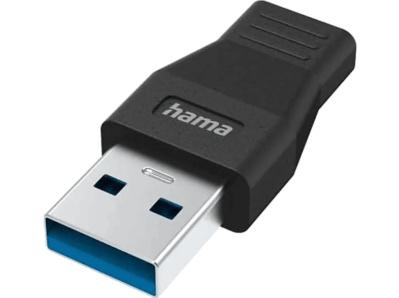 Adaptador - Hama 200354, USB-A a USB-C, USB 3.2 Gen1, 5 Gbit/s, Negro