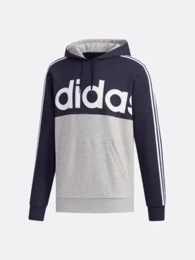 adidas - Men - Essentials Colorblock Pullover Hoodie - Grey/Blue