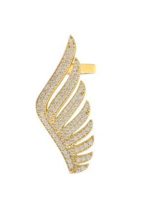 Athena Angel Wing Single Ear Climber Gold Left