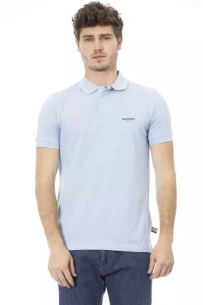 Baldinini Trend Light Blue Cotton Men Polo