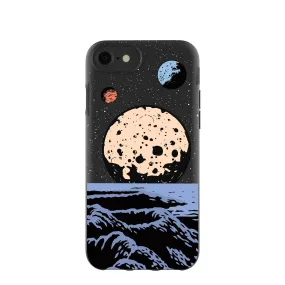 Black Retro Moon iPhone 6/6s/7/8/SE Case