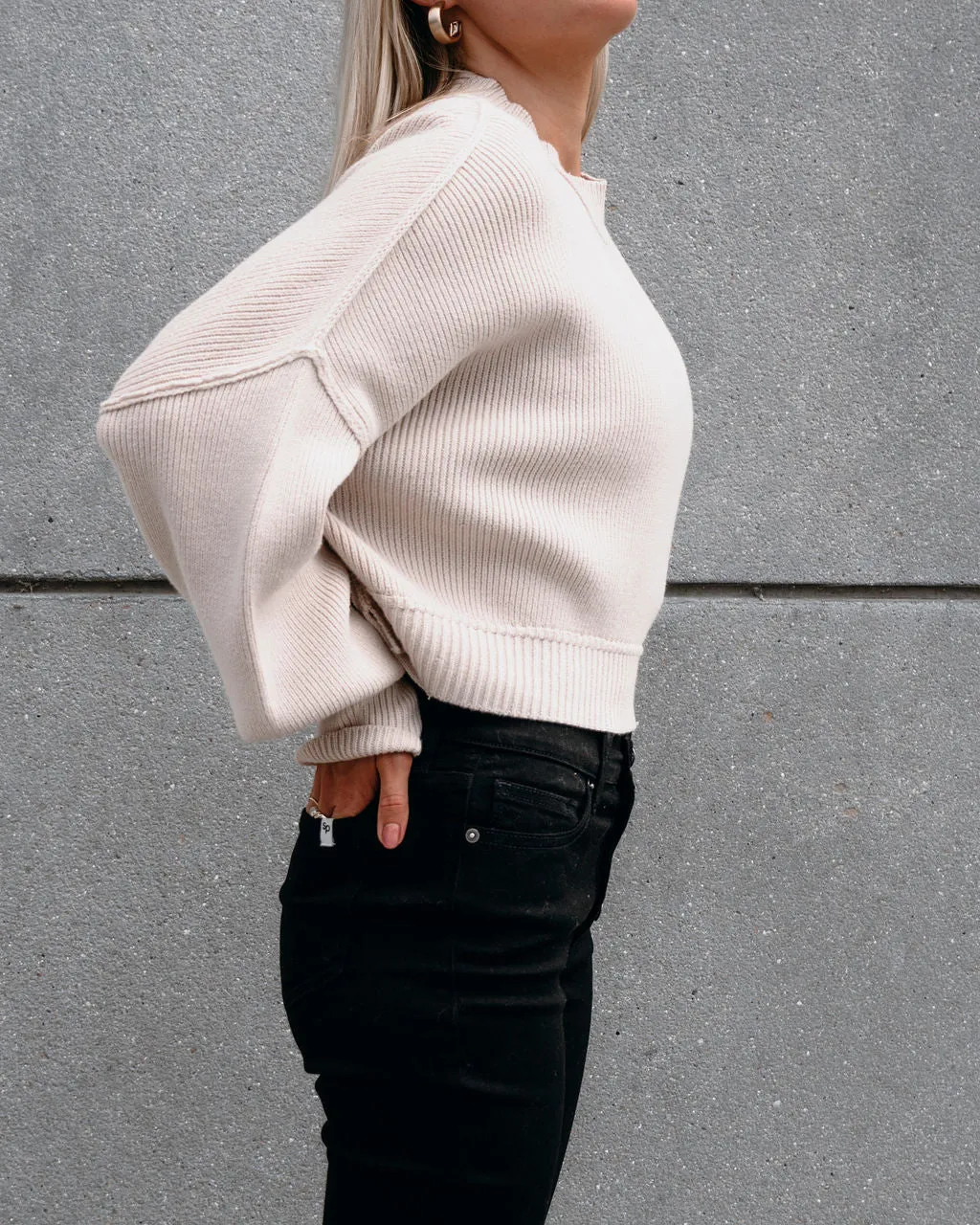 Bonfire Dolman Sleeve Sweater - Beige