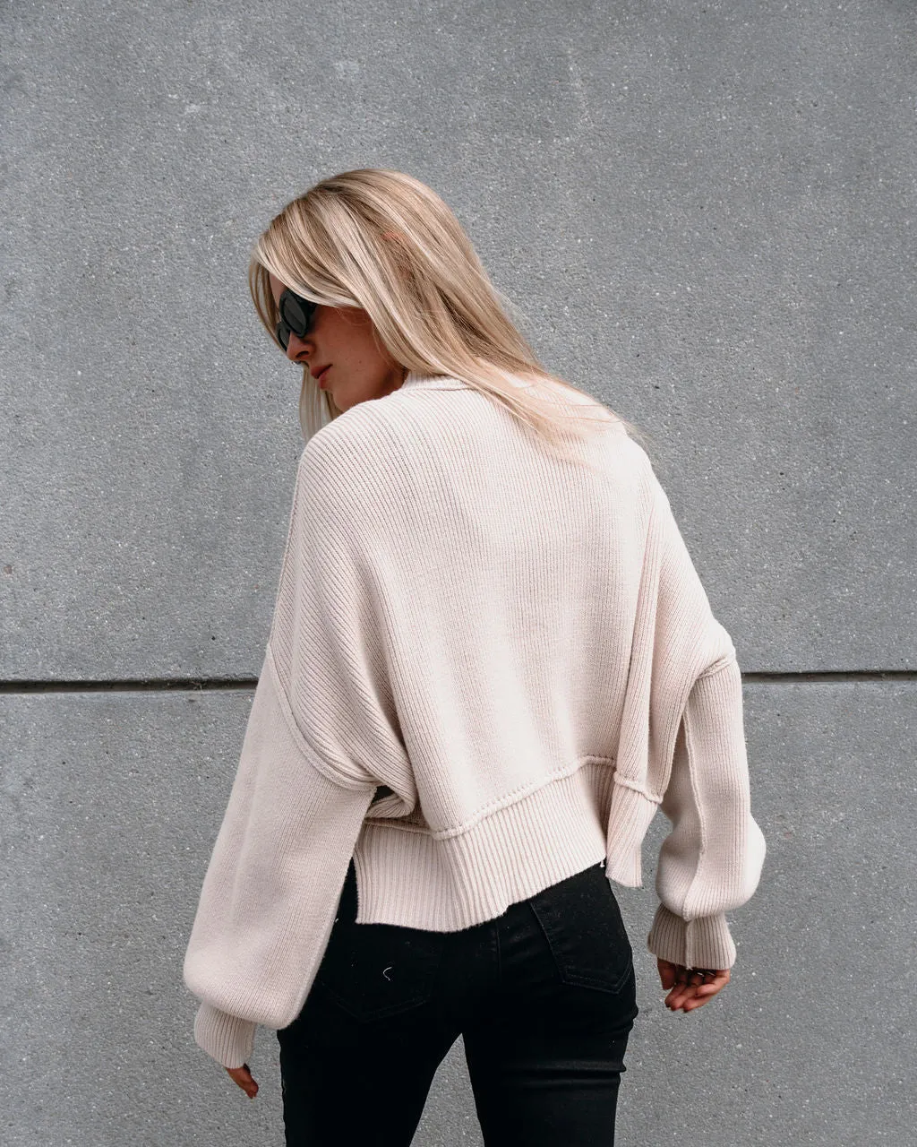 Bonfire Dolman Sleeve Sweater - Beige