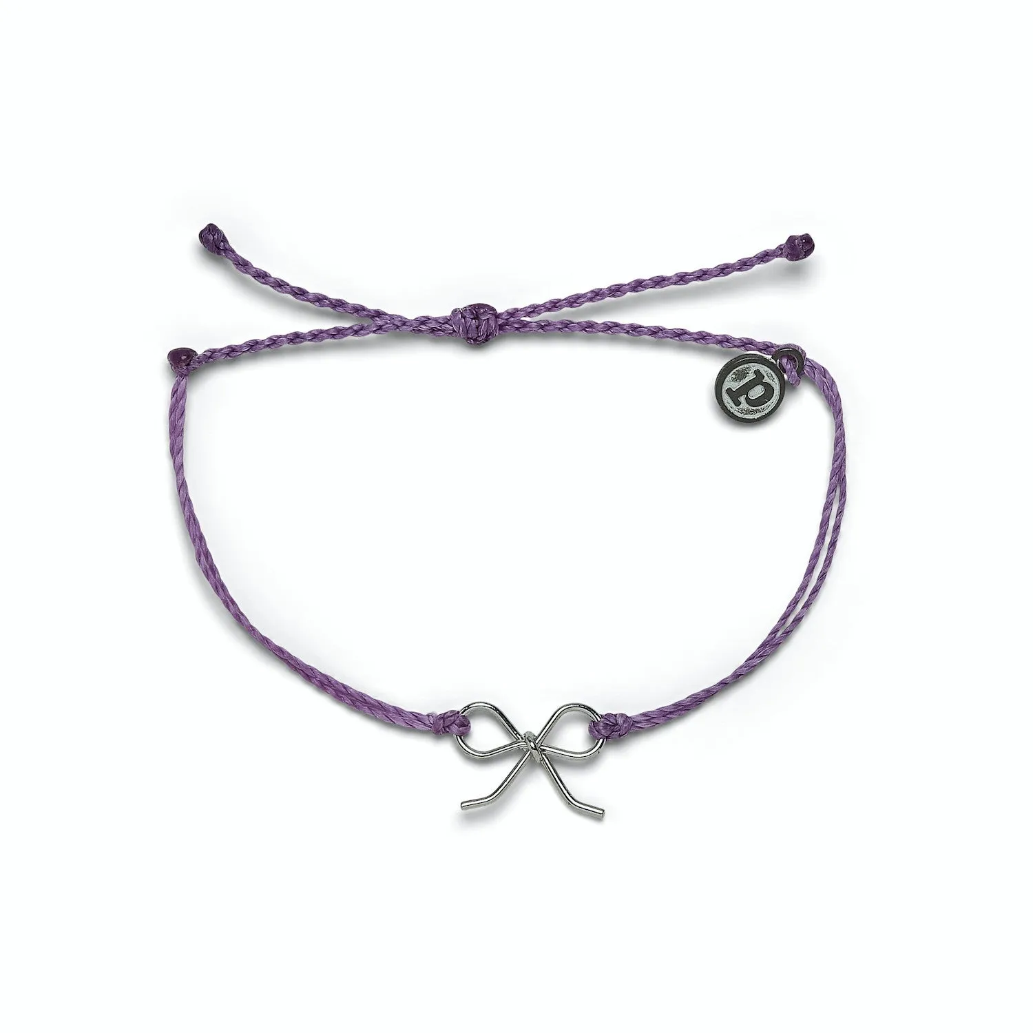 Bow Charm Silver Purple Bracelet