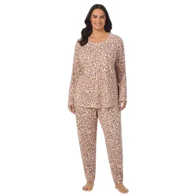 Brushed Sweater Knit Long Sleeve Pajama Set PLUS