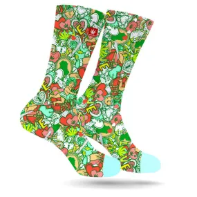 Cupids Kushed Arrow Pattern Weed Socks