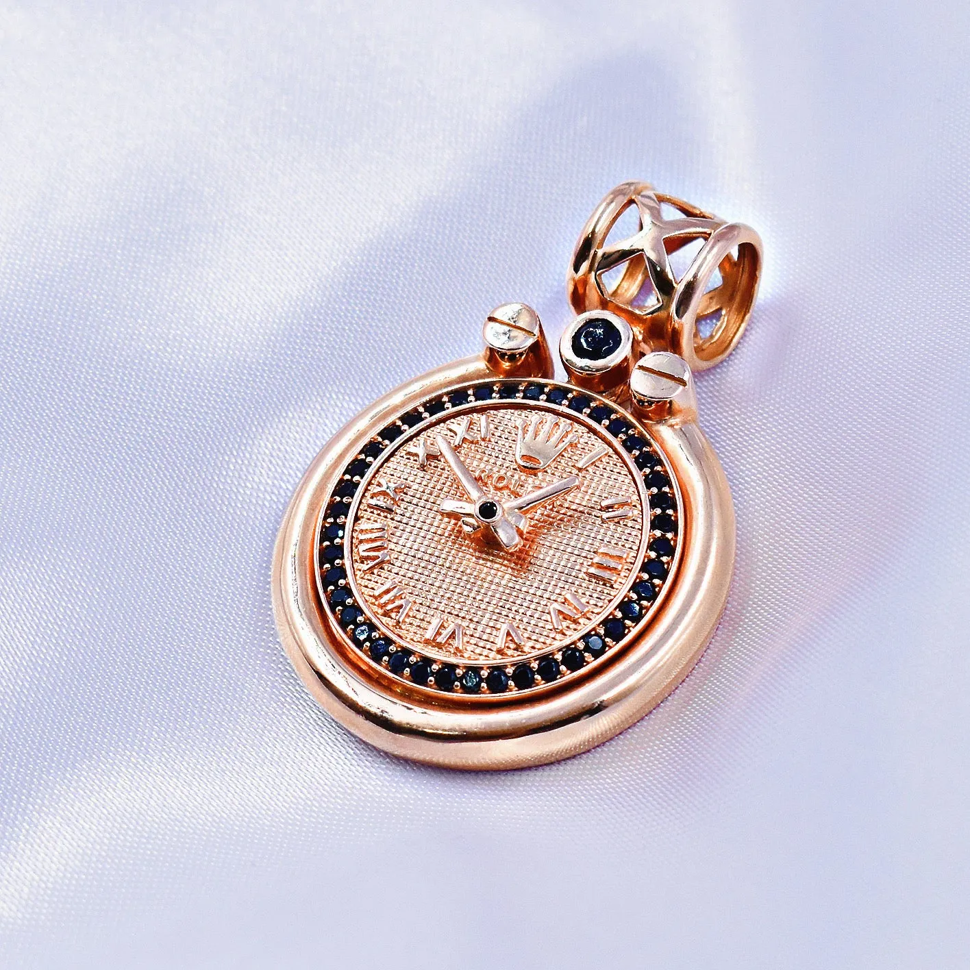 Dije reloj romano rosa 5.3cm