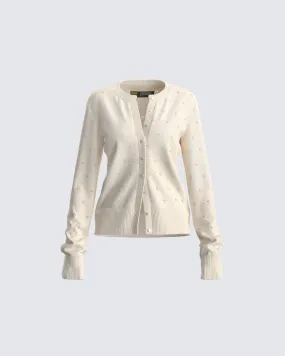 Dove Ivory Sweater Knit Cardigan