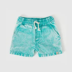 Goldie   Ace Noah Denim Shorts Turquoise