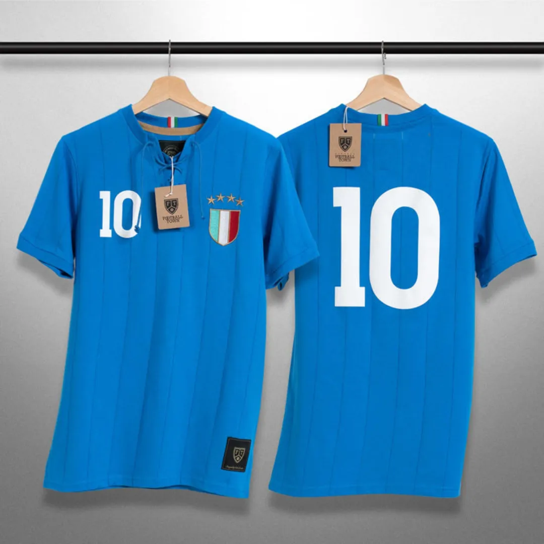 Italy Retro with Laces 'Gli Azzurri' Tee