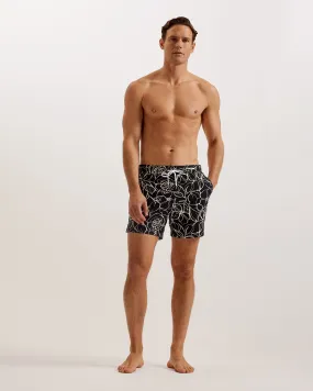 Kimers Floral Seersucker Swimshort Black