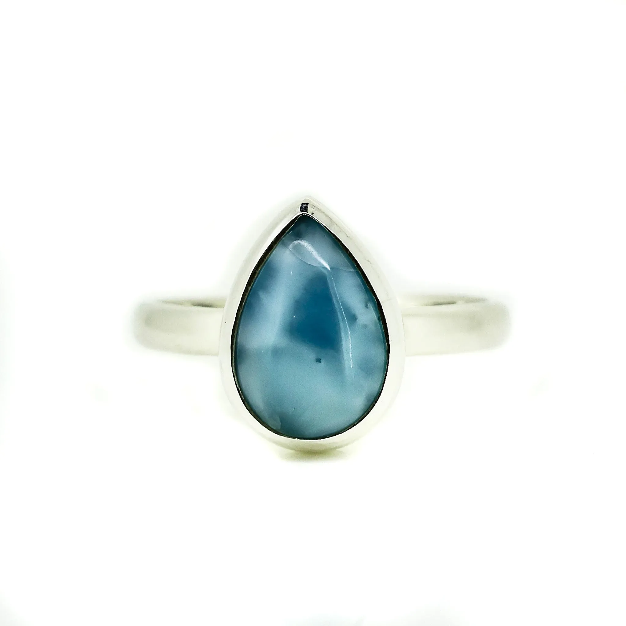 Larimar Dew Drop Silver Ring