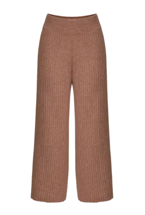 Leah High-Waisted Cropped Pants | Camel