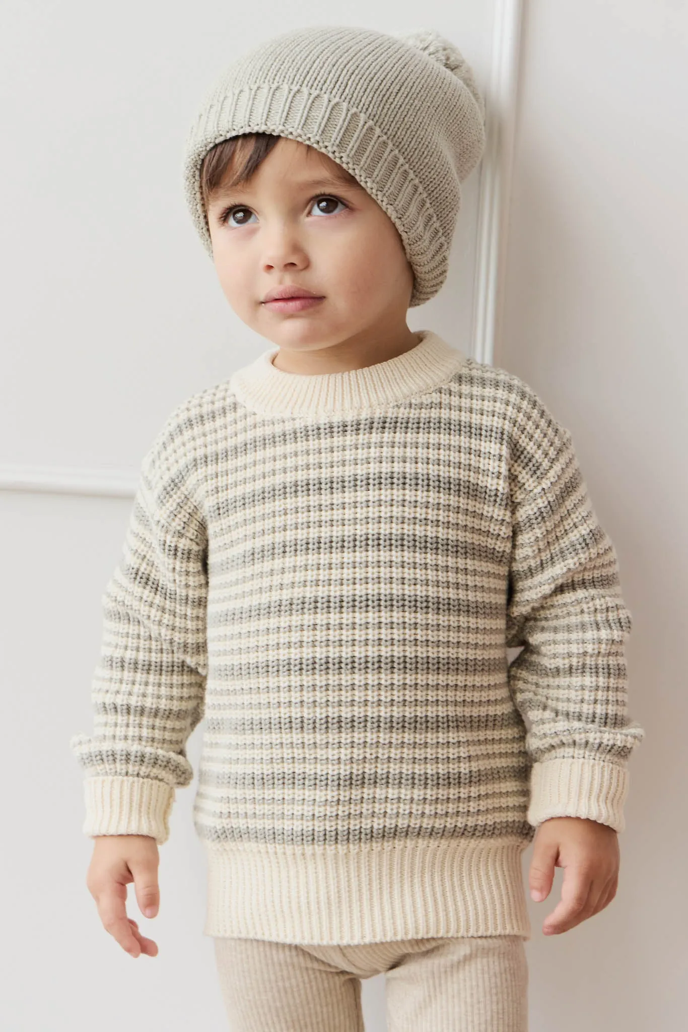 Leon Jumper - Harvest Stripe Moss/Cassava