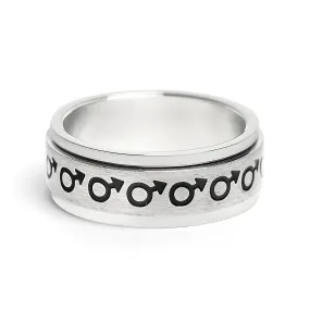 Male Symbol Spinner Stainless Steel Ring / RRJ0066