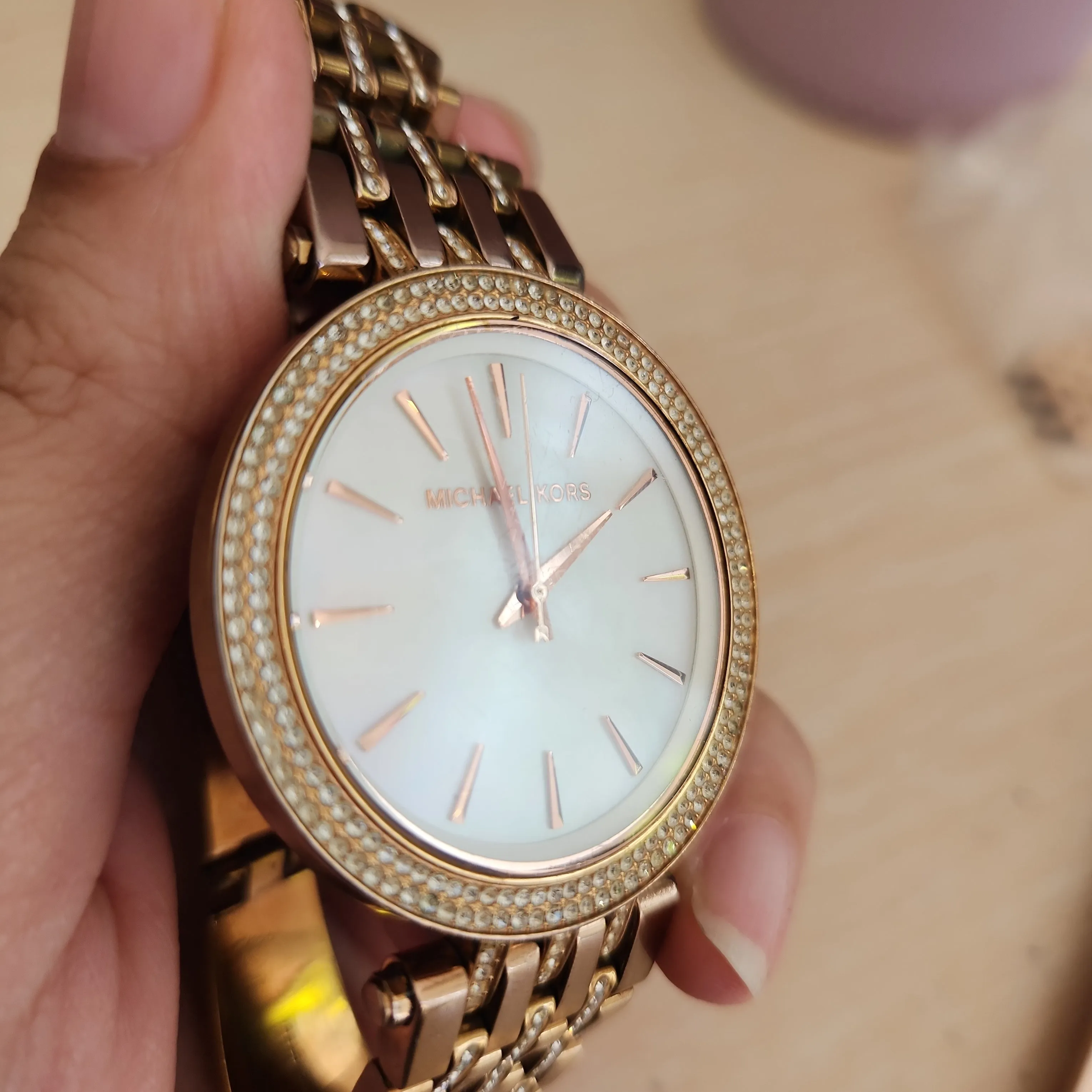 Michael Kors Rose Gold Rhinestone MK3220 Watch | Pre Loved |