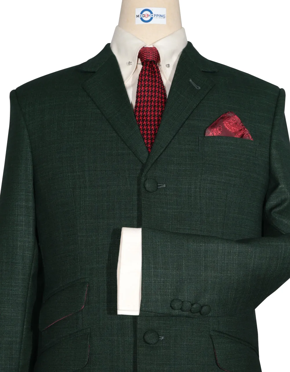 Mod Suit - Vintage Style Martini Green Linen Suit