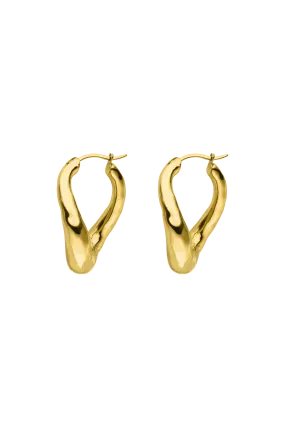 Molten Twisted Hoops 14K Gold Plated