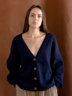 Navy Boyfriend Cardigan