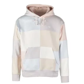 Obey Men's Pastel Blue Purple Cream Tan Pink Patch Work Crew Neck L/S Hoodie