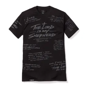 Psalm 23 - All Over Tee - Blackout