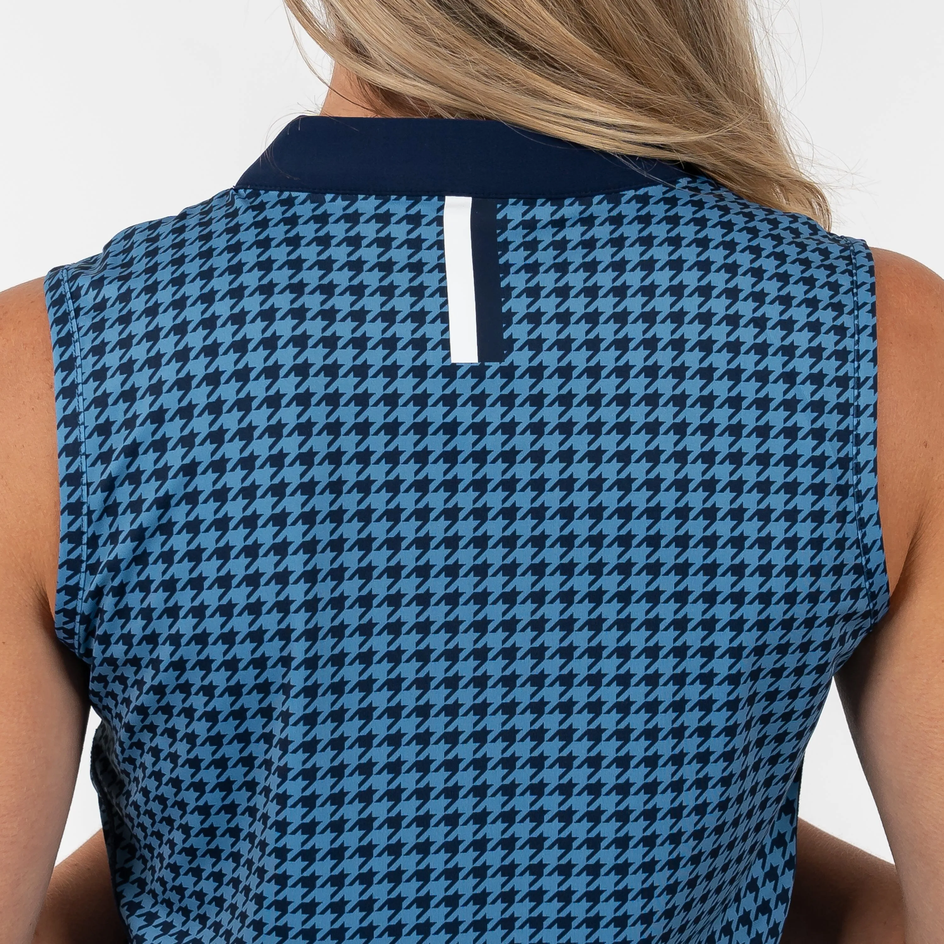 Royal Houndstooth Sleeveless Zip | The Royal Houndstooth - Highcountry Blue/Fleet Navy