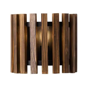 Suratto 387W01MBW 1-Light Wall Sconce - Matte Black/Medium Walnut