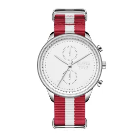 White & Silver - Red & White Canvas Band