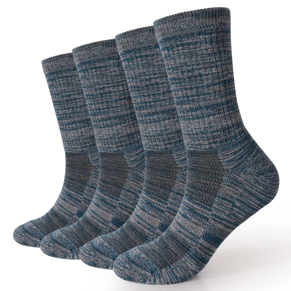 Women's Long Way Hiking Blue Crew Sock 4 Pack